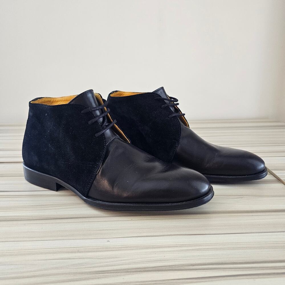 Undandy Black Suede Leather Lace Up Chukka Ankle Boot Size 38 US 6